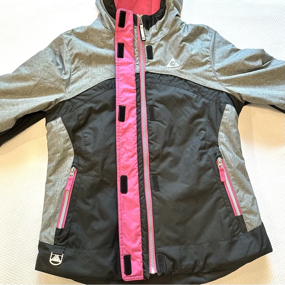 Gerry Girls Ski ⛷️ Snowboard 🏂 Snow Puffer Jacket Coat Black & Gray Pink details - Picture 9 of 10